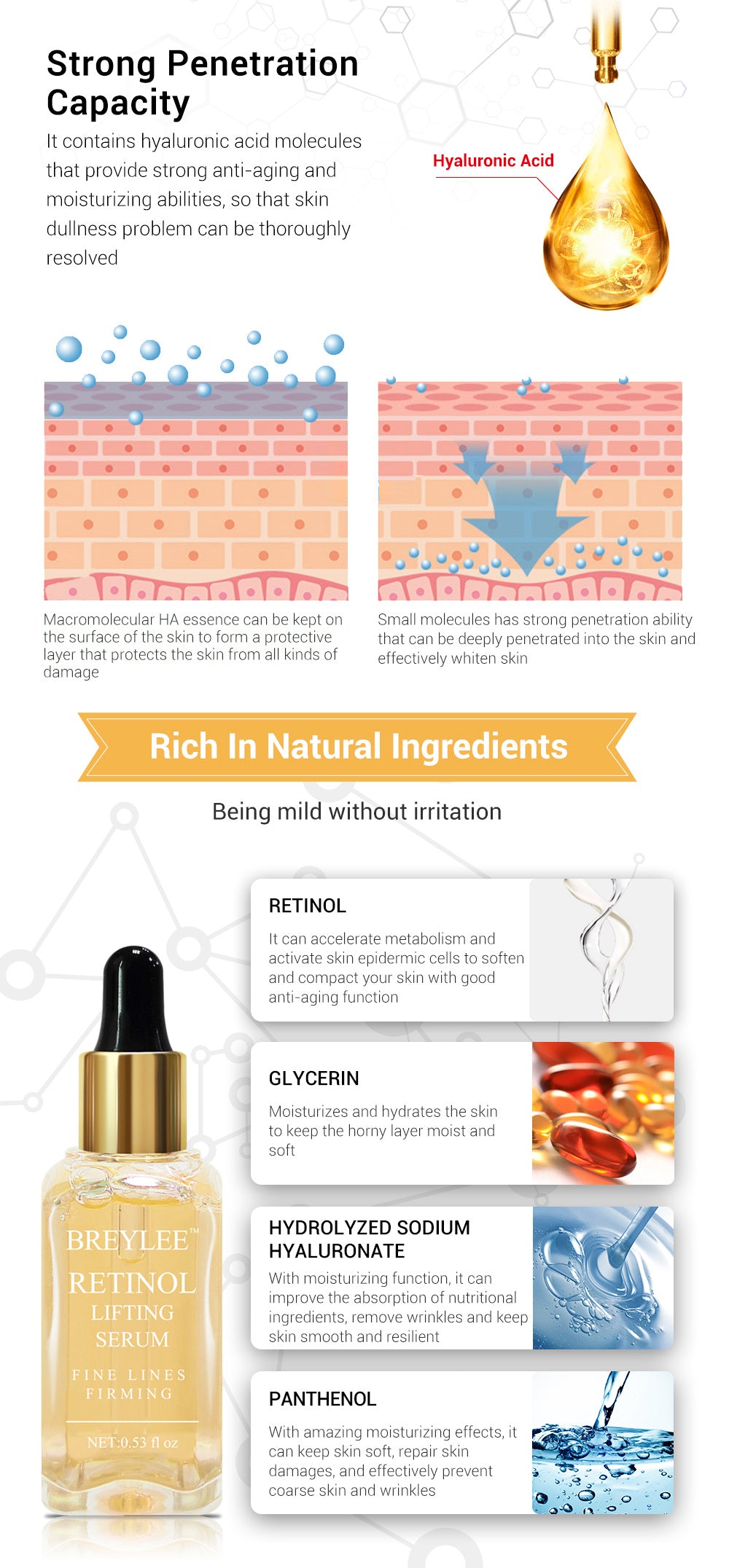Retinol Lifting Firming Face Collagen Essence Serum