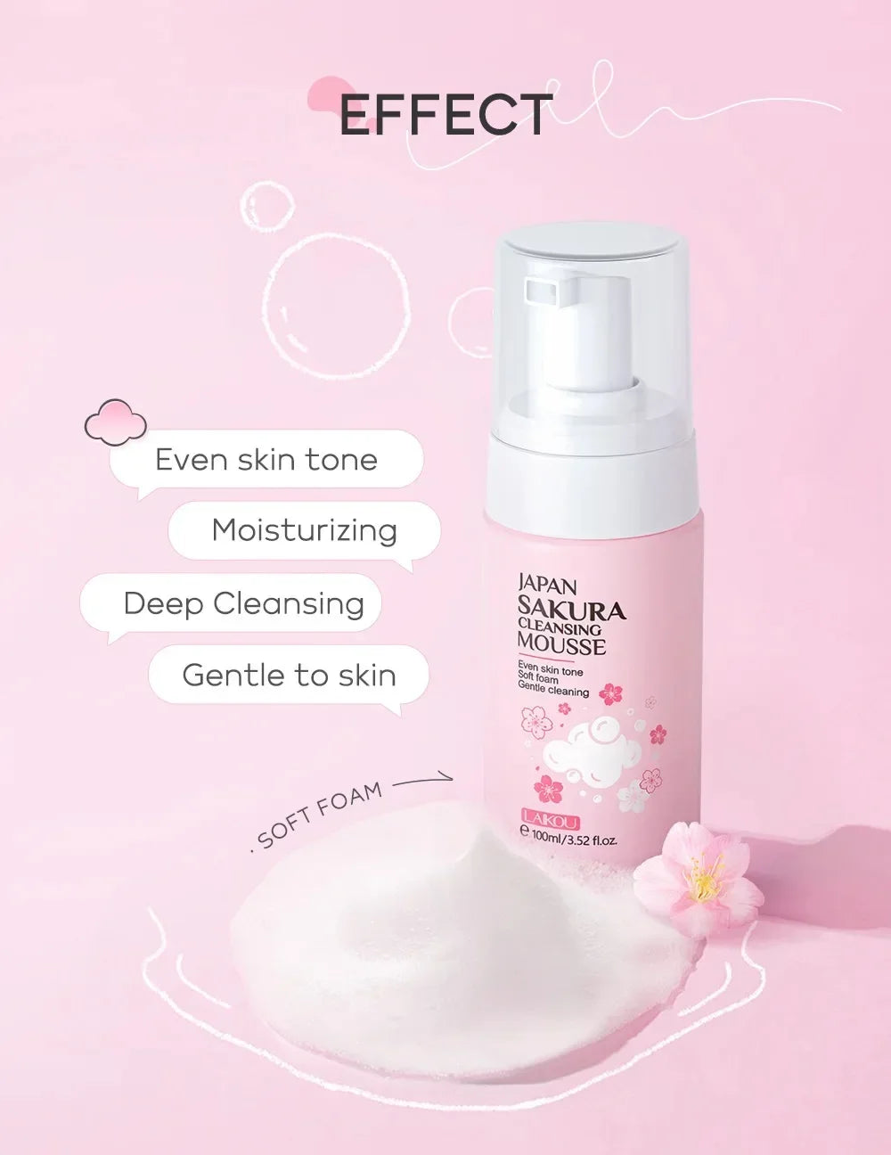 LAIKOU Cherry Blossom Facial Cleanser