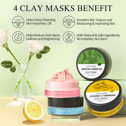 4-Piece Clay Face Mask Set